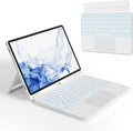 nimin Detachable Keyboard Cases for 12.4-inch Samsung Galaxy Tab S7+/S8+/S7FE,Built-in S Pen Holder and Trackpad,7-Color Backlit, Auto Sleep/Wake, Snow White