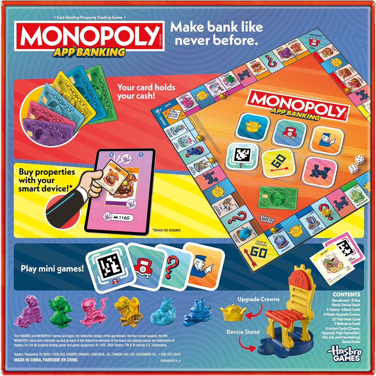 Monopoly App Banking Board Game| App-Enabled Game | Links to Smart Devices | Ages 8+ | 2 to 6 Players | 45 Mins. | Family Games for Kids