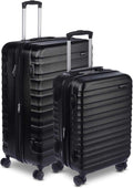 Amazon Basics 2-Piece Hardside Luggage Set (21" Carry-on, 30"), Expandable Suitcases with Spinner Wheels, Scratch-Resistant Surface, Black