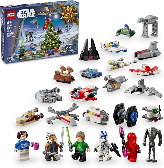 LEGO Star Wars Advent Calendar 2024 for Kids - Christmas Advent Calendar W/ 18 Mini Builds & 5 Minifigures, Ages 6+ - Gift Idea for Boys & Girls - 75395(New Open Box)