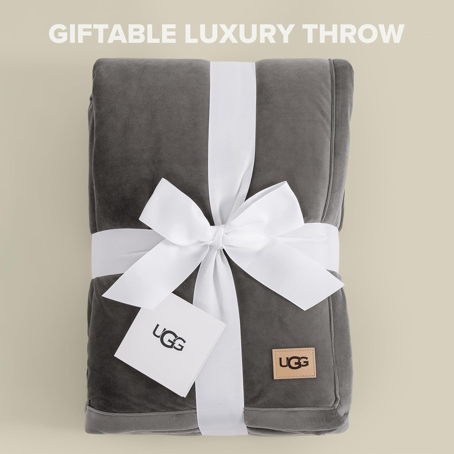 UGG Bliss Throw Blanket Plush Soft Fleece Fluffy Blanket , 50-inch x 70-inch, Charcoal Grey
