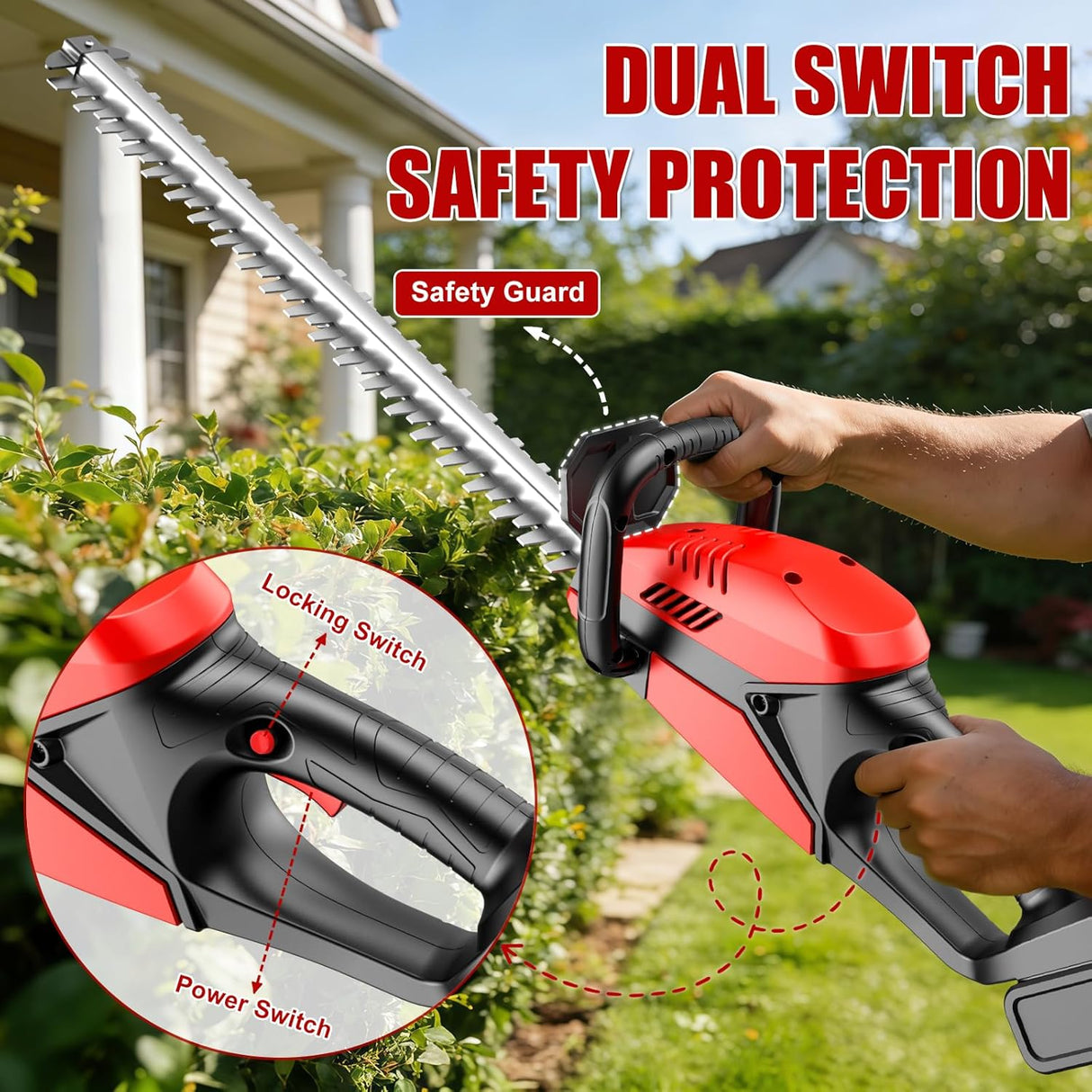 Electric Hedge Trimmers 24v Cordless Hedge Trimmer with 2 Batteries & Charger Included