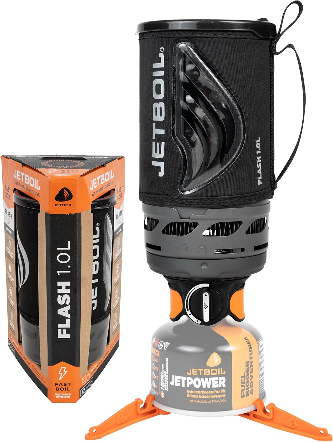 Jetboil Flash 1.0L Fast Boil Stove for Camping and Backpacking, Carbon