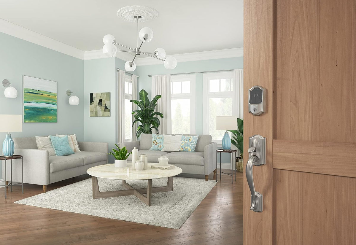 Schlage Encode Plus Smart WiFi Deadbolt Lock, Tap to Unlock, Satin Nickel