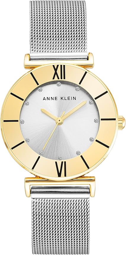 Anne Klein Women's Glitter Accented Mesh Bracelet Watch (OPEN BOX)