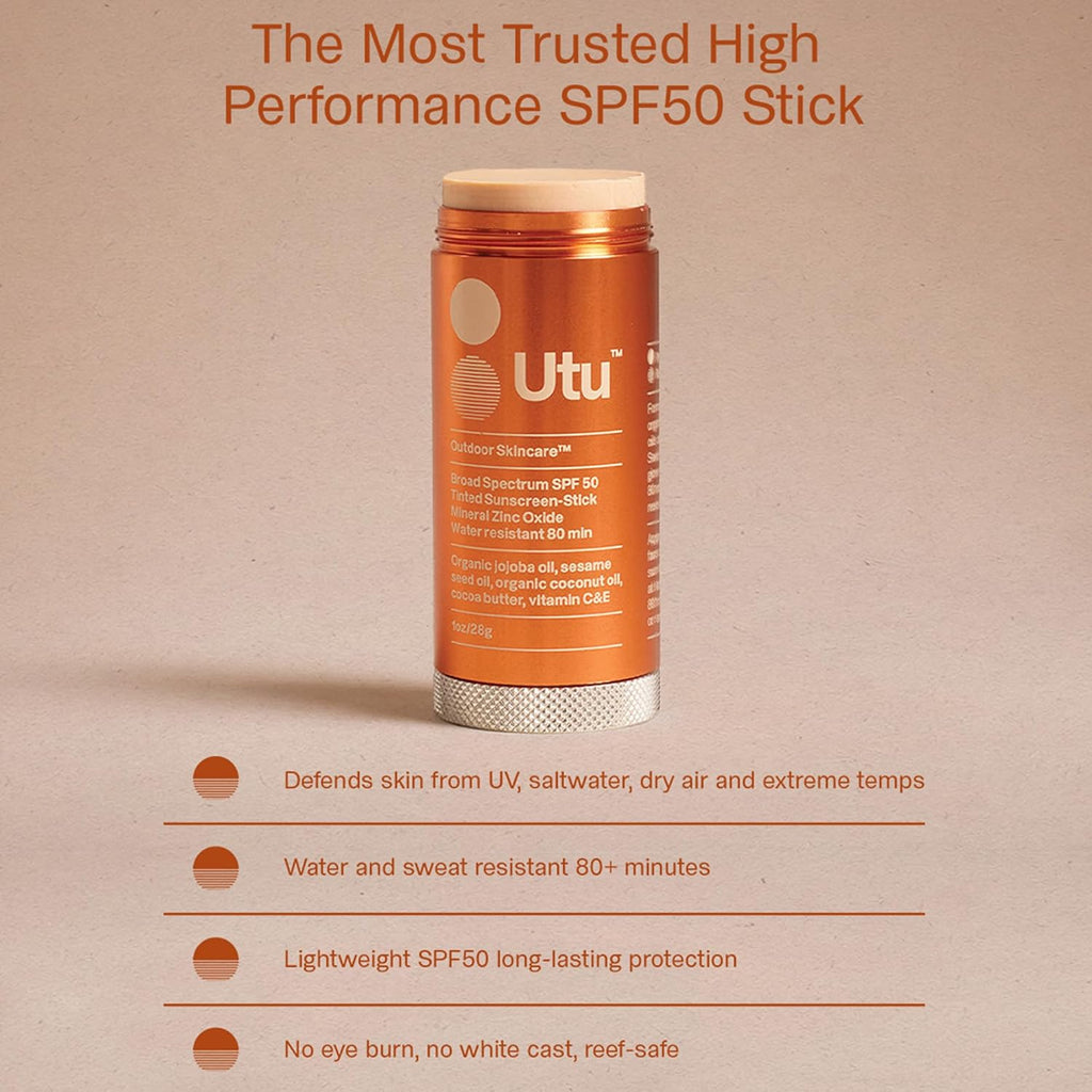 UTU SPF 50 Lightly Tinted Mineral Sunscreen Stick - 1oz