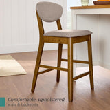 Best Choice Products - Set of 2 Modern Counter-Height Bar Stool Set W/ Upholstered Seat Cushion - Walnut/Grey