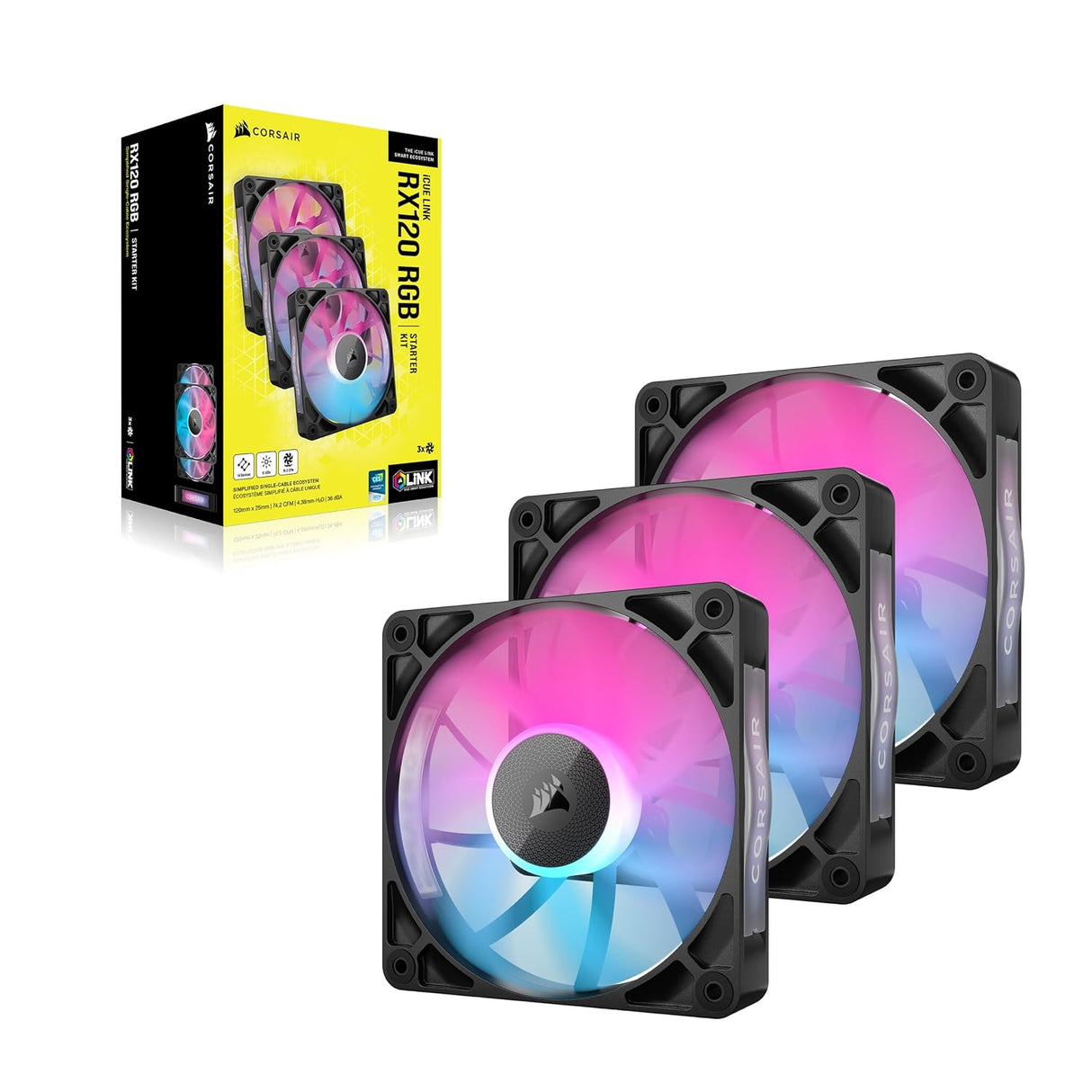 CORSAIR iCUE Link RX120 RGB 120mm PWM Fans