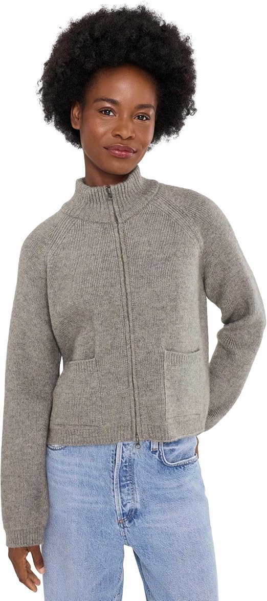 Free People Womens We The Free On It Zip-Up Cardigan Cool Grey (Size: Medium)