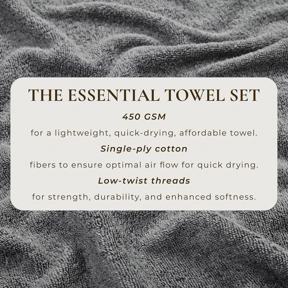 Dark Grey Bath Towels - 100% Cotton 4 Pack 54x27 Bath Towel Set - Lightweight, Absorbent, Quick-Dry Towels for Bathroom