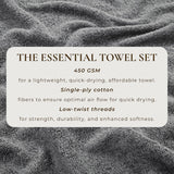 Dark Grey Bath Towels - 100% Cotton 4 Pack 54x27 Bath Towel Set - Lightweight, Absorbent, Quick-Dry Towels for Bathroom
