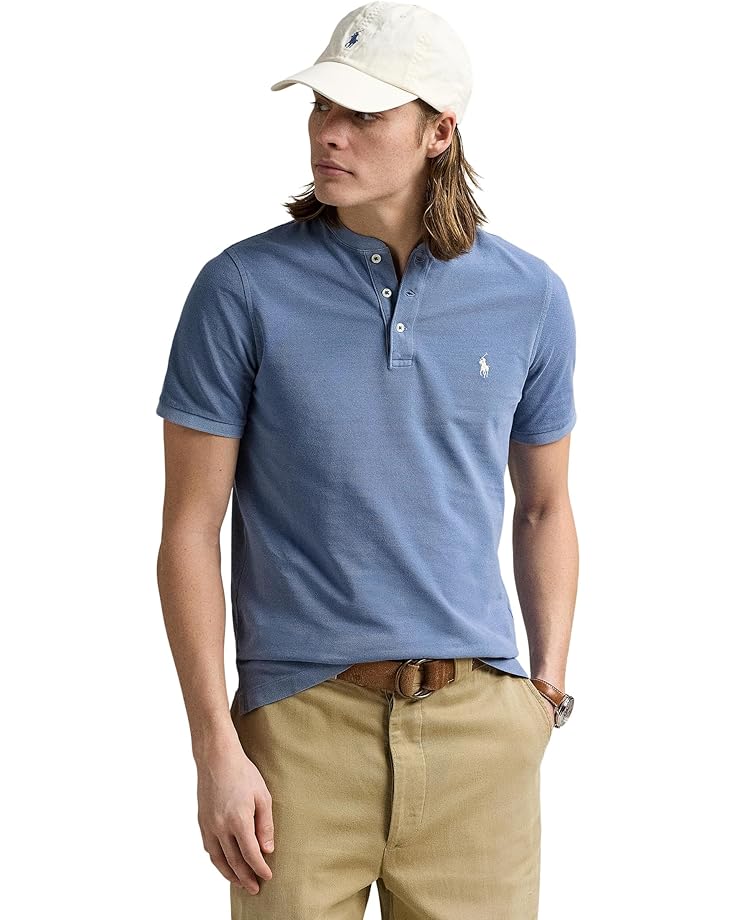 POLO Ralph Lauren Featherweight Mesh Short-Sleeve Henley | Capri Blue | Size M