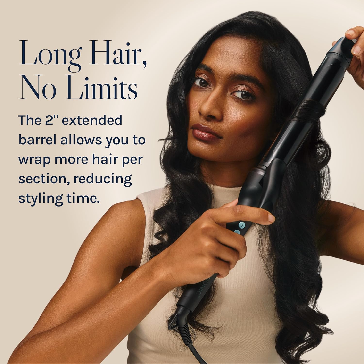 Bio Ionic Long Barrel Curling Iron, Moisture Heat Technology & NanoIonic MX | Versatile Curling Styler
