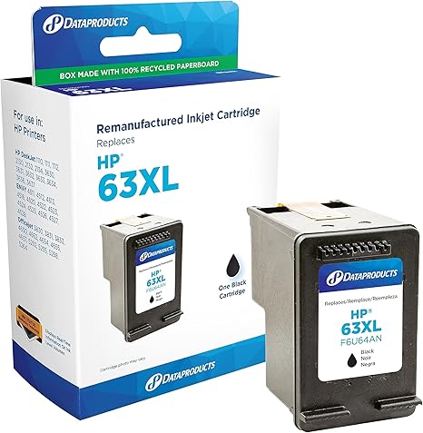 Dataproducts DPCU64AN Remanufactured High Yield Inkjet Cartridge for HP 63XL, Black