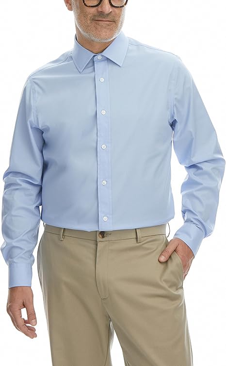Haggar Premium Comfort Classic Fit Men's Button Down Dress Shirt- Slim fit 18-18 1/2, 34-35