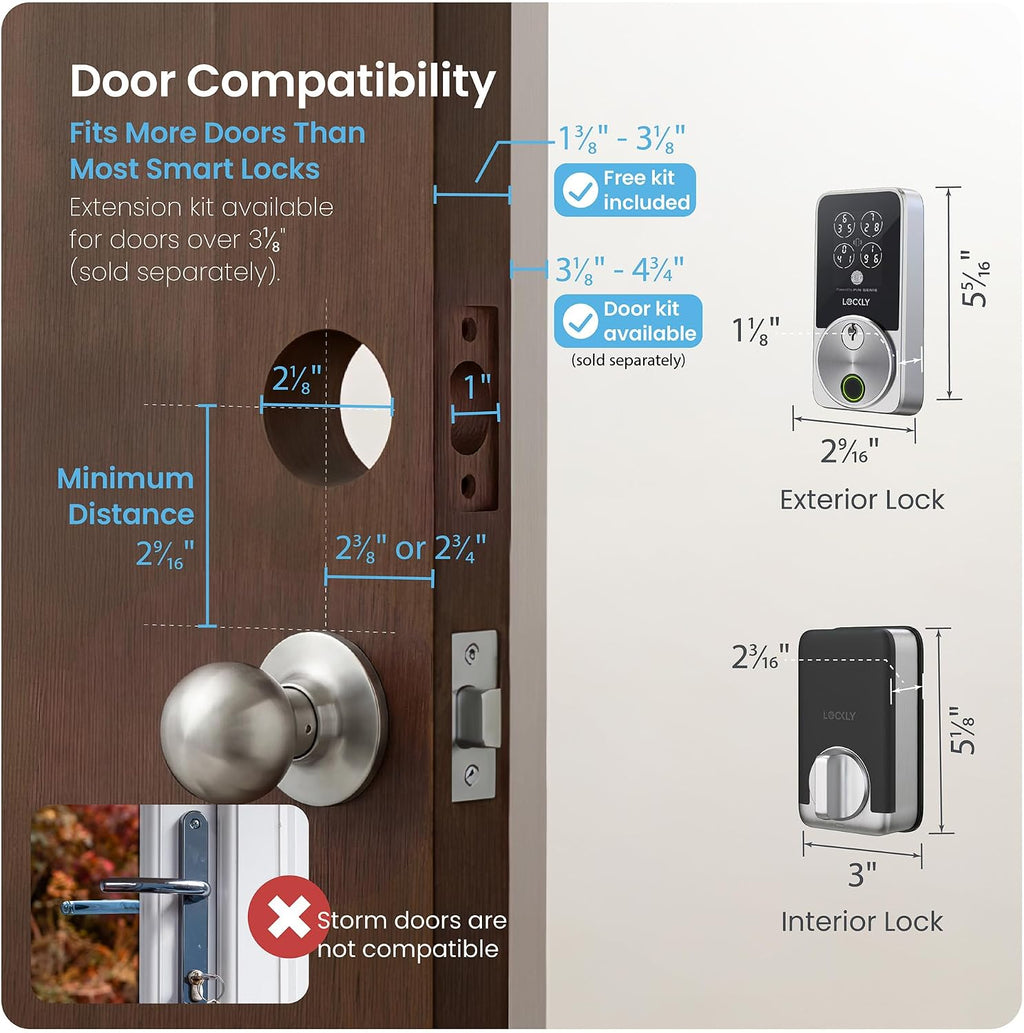 Lockly Secure Pro Zeno Wi-Fi Deadbolt Smart Lock with Apple Home Key