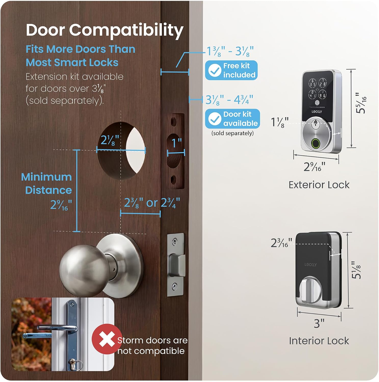Lockly Secure Pro Zeno Wi-Fi Deadbolt Smart Lock with Apple Home Key