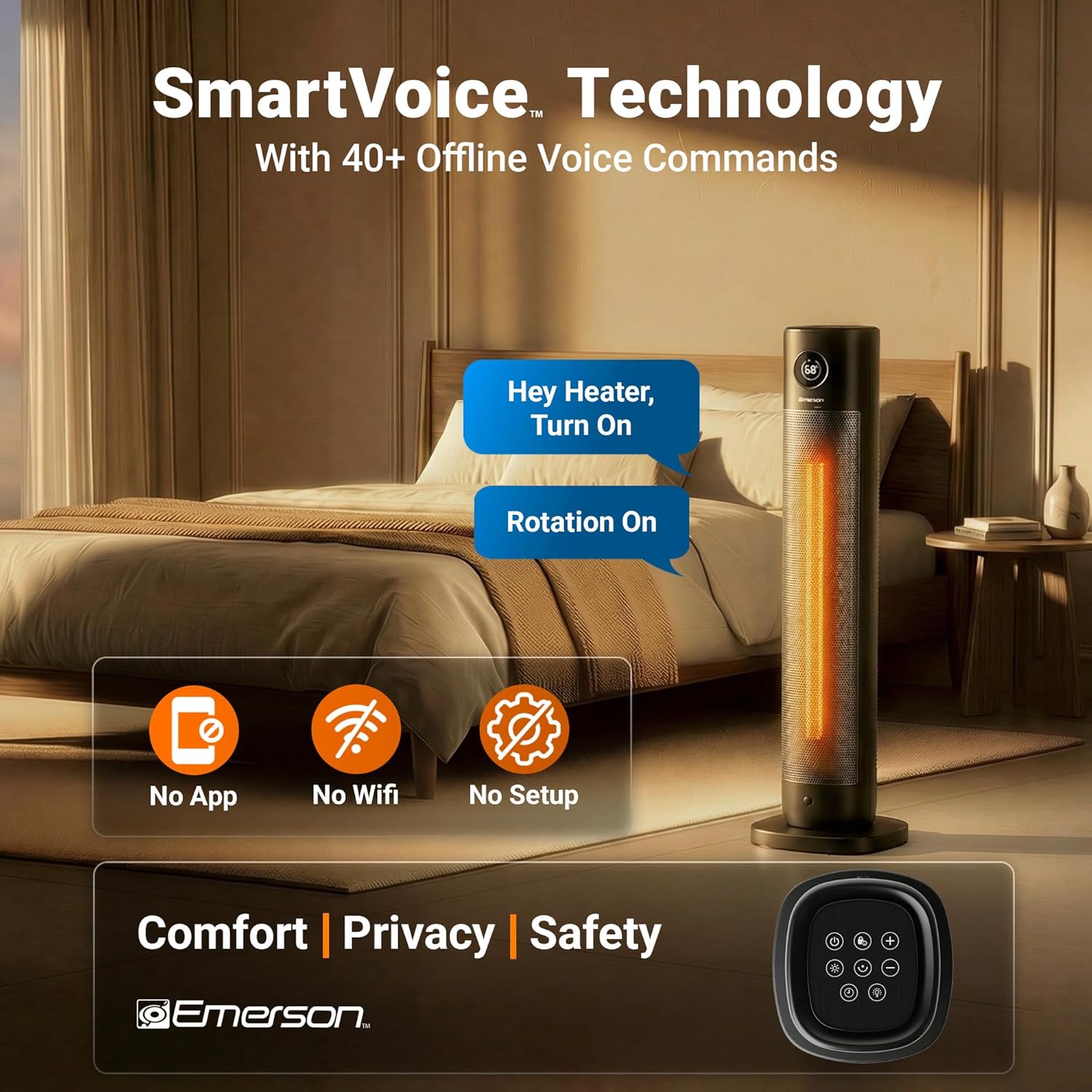 Emerson SmartVoice 32" Tower - Space Heater
