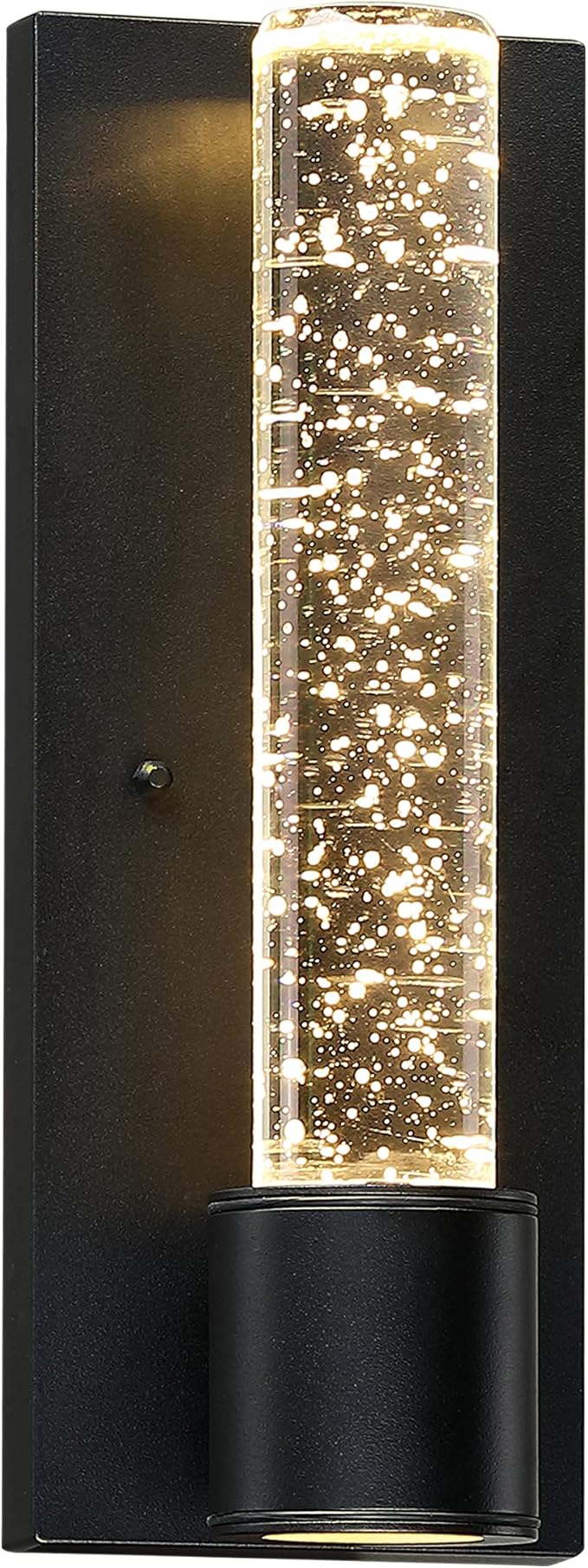 Outdoor Light Fixture with K9 Column Crystal Bubble, Exterior LED Wall Mounted Light, Modern Porch Light, Wall Sconce for Indoor and Outdoor