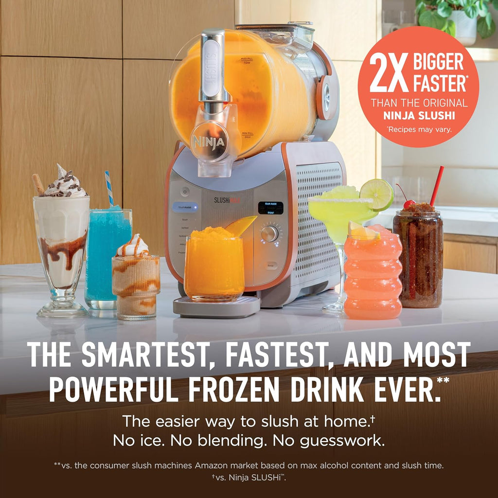 Ninja SLUSHi MAX Smart Frozen Drink Maker, 12+ Servings, Peach, FS605