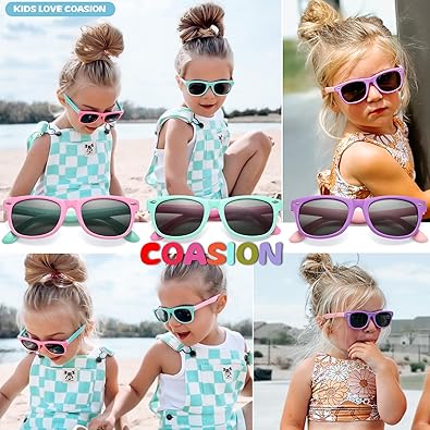 COASION Kids Polarized Sunglasses TPEE Rubber Flexible Shades 3 pack (NEW, OPEN BOX)