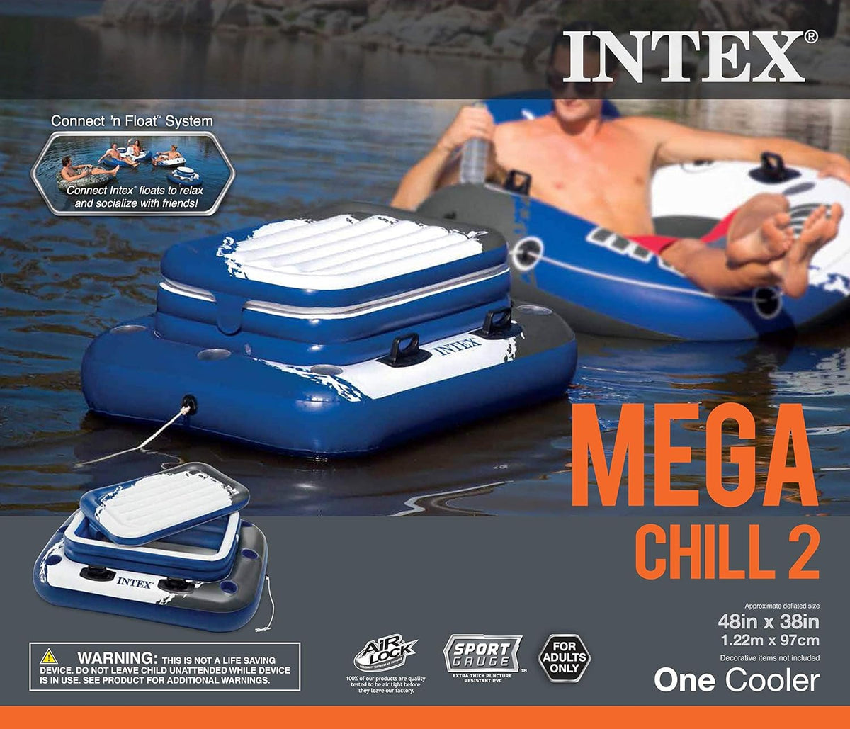 INTEX Mega Chill 2 Cooler - Floating Inflatable Cooler - Model 58821EP