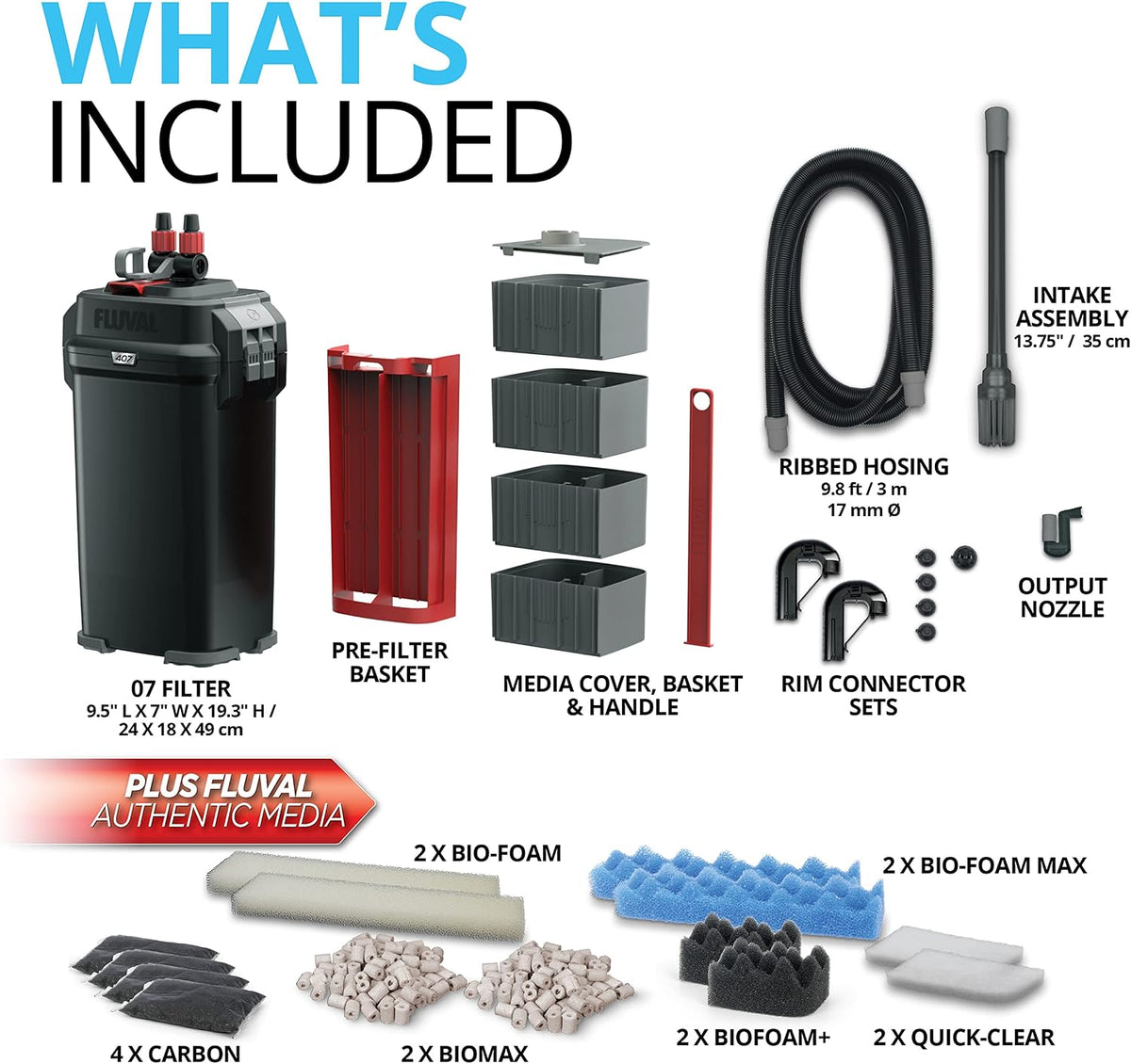 Fluval 407 Performance Canister Filter - For Aquariums Up To 100 Gallons