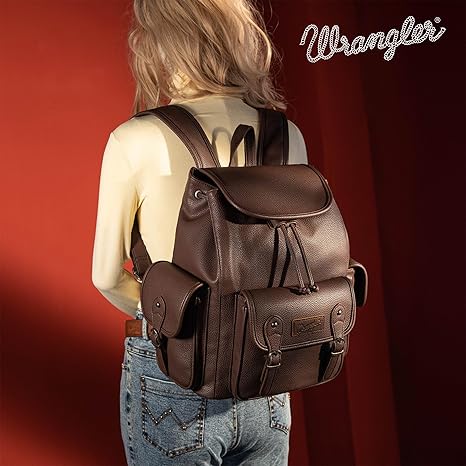 Wrangler Grain Leather Waterproof Backpack