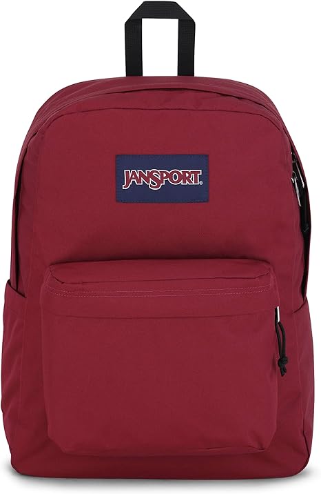 JanSport Cross Town Plus Backpack - Large Main Compartment, Side Water Bottle Pocket, 15-Inch Padded Laptop Sleeve - Russet Red (New)