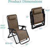 Best Choice Products Oversized Zero Gravity Chair-Taupe