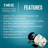 Little Giant 115 Volt, 1/25 HP, 510 GPH 2-MD-SC Non-Submersible Semi-Corrosive Chemical Magnetic Drive Pump
