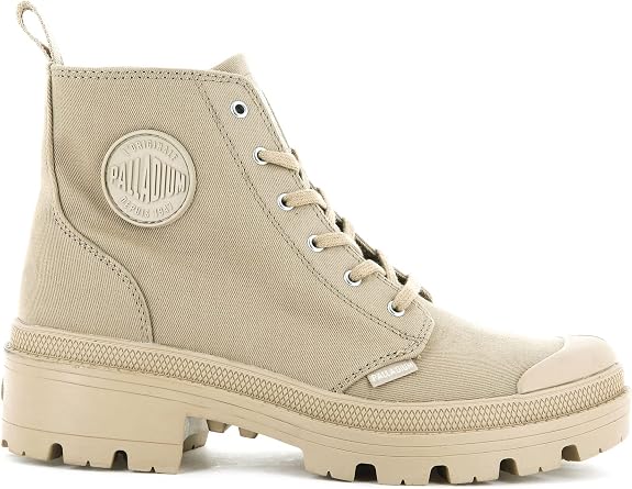 Palladium Women's Pallabase Twill Canvas Combat Ankle Boots (Size: 5.5)