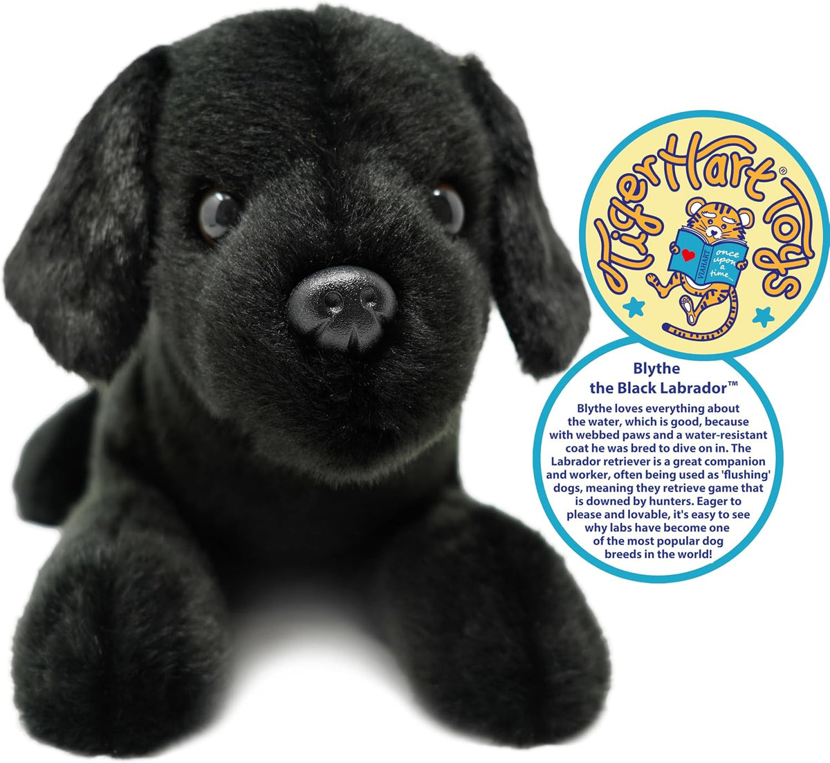 TigerHart Blythe Black Lab Stuffed Animal Plush - 12 Inch