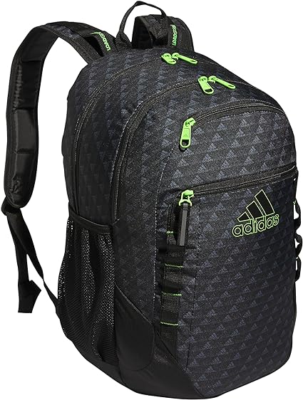 Adidas Excel 6 Backpack, BOS Mini Monogram Black/Lucid Lime Green, One Size (NEW)