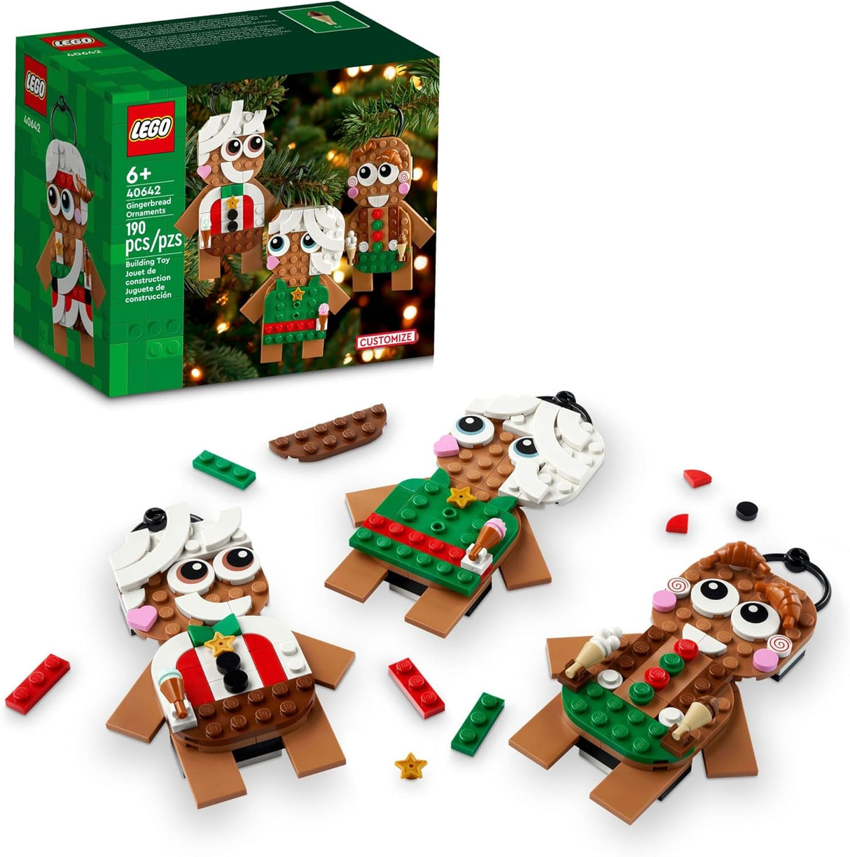 LEGO Gingerbread Ornaments - Christmas Tree Ornaments Building Set 40642 (new open box)