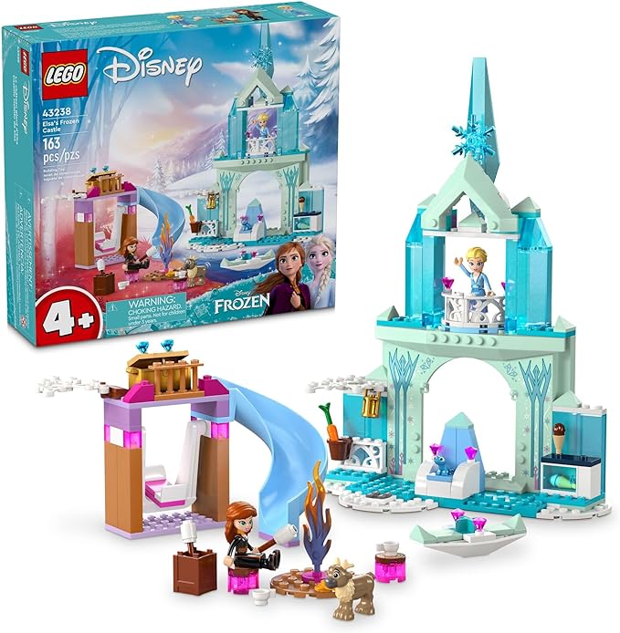 LEGO Disney Frozen Elsa’s Frozen Princess Castle Building Toy Set - Frozen Toy for Kids, Girls & Boys, Ages 4+ - Gift for Christmas - 43238(New Open Box)