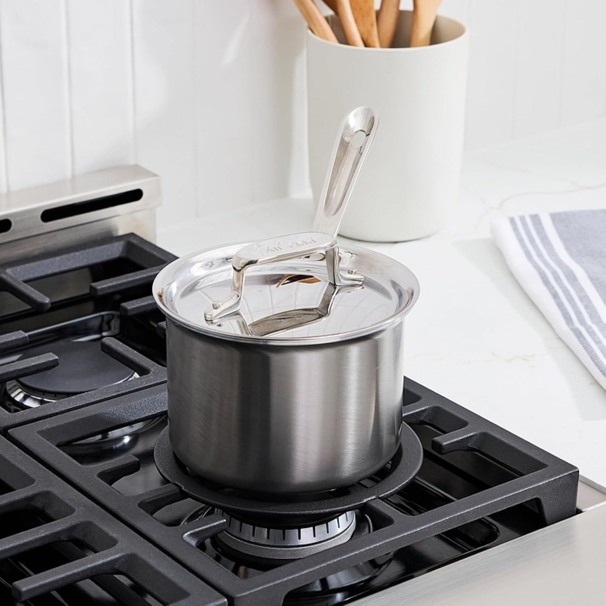 All-Clad D5 Stainless Steel 2 Qt Sauce Pan with Lid, Made in the USA
