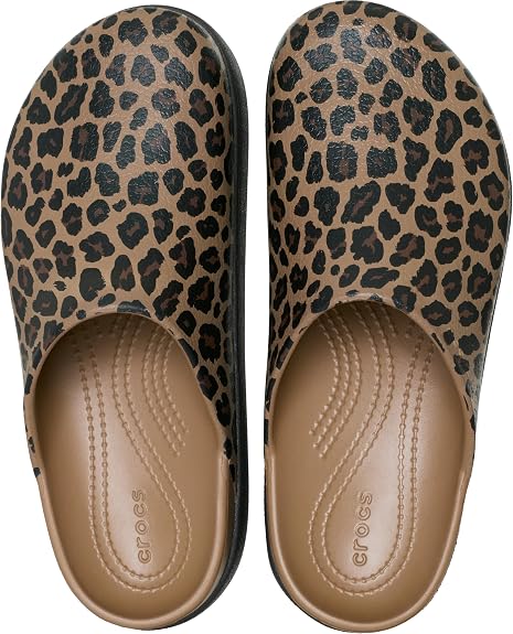 CROCS Women's Dylan Platform Clog in Sepia/Leopard - 9