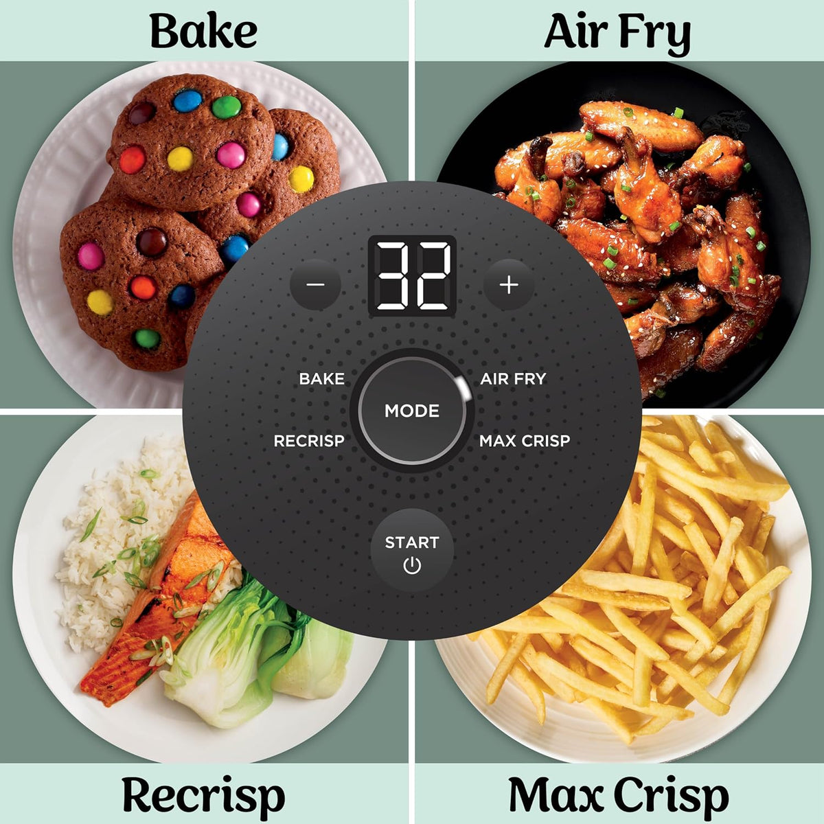 Ninja Crispi Glass Air Fryer, 4-in-1 - Green - FN101SG