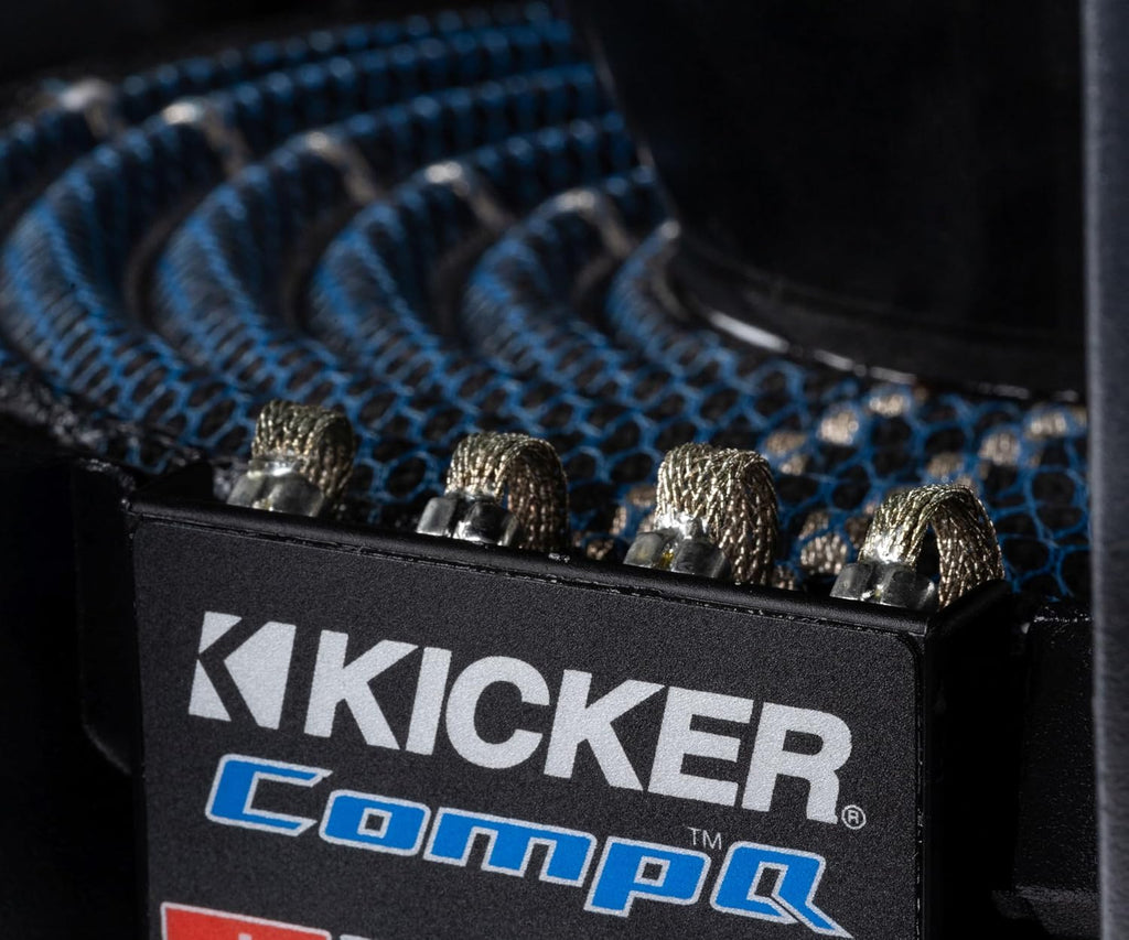 KICKER CompQ 10"(25cm) Subwoofer, 51CWQ104, DVC 4-ohm, 800 Watts RMS, 1600 Watts Peak, Forced-Air Cooling, Increased Power Handling, Car, Truck, SUV, UTV