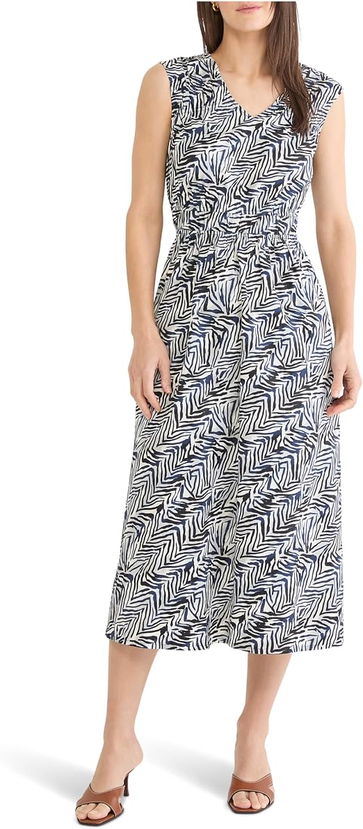 NIC+ZOE Inked Lines Dierdre Dress - Indigo Multi - Size Large