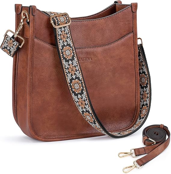 Women's Shoulder Handbags Fashion Vegan Leather Crossbody Bag Shoulder Purse For Ladies with 2PCS Adjustable Strap