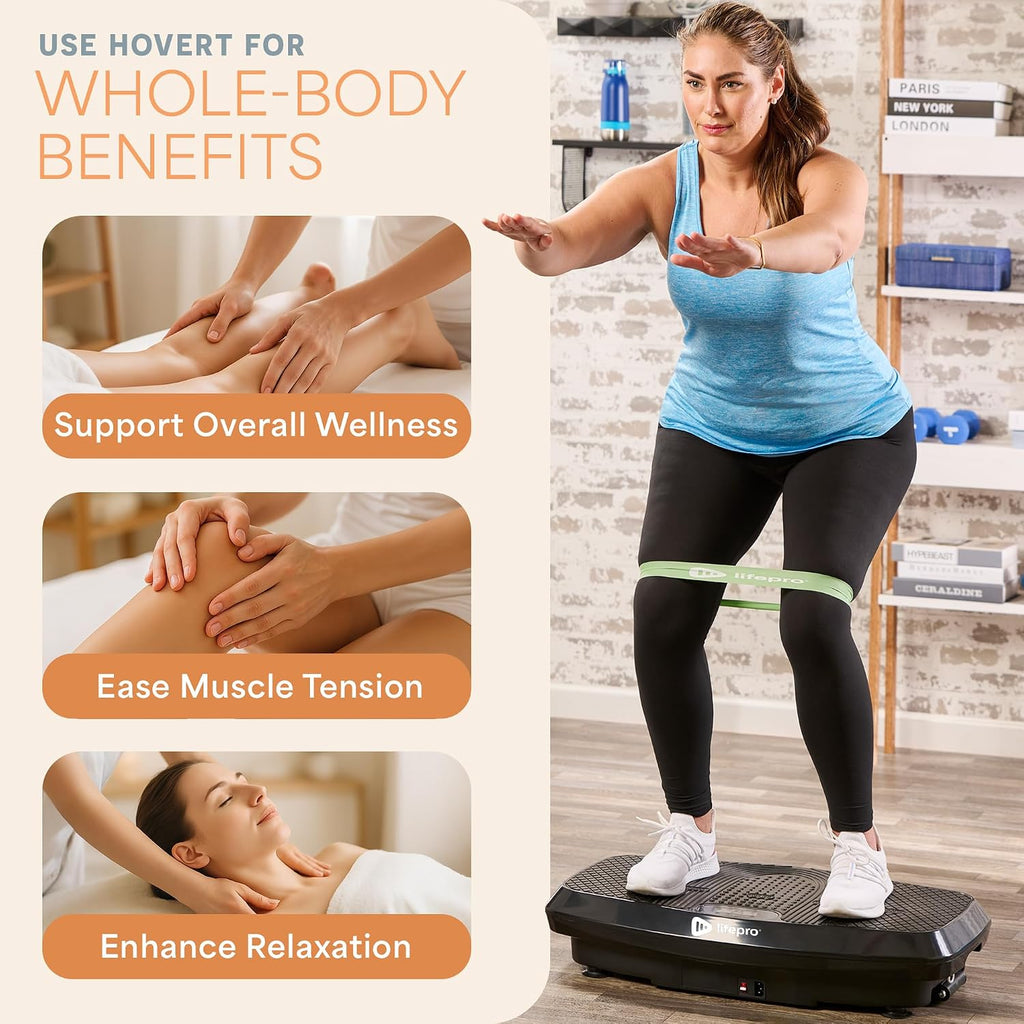 Lifepro Turbo & Hovert 3D Vibration Plate Exercise Machine, Black