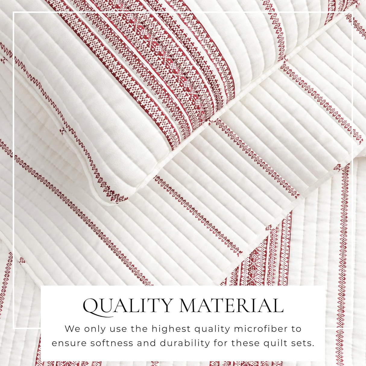 Great Bay Home Twin/Twin XL Reversible Quilt Bedding Set - All Season, Modern, Lightweight Bedspreads - Red Striped Coverlets (Includes 1 Quilt, 1 Pillow Sham)