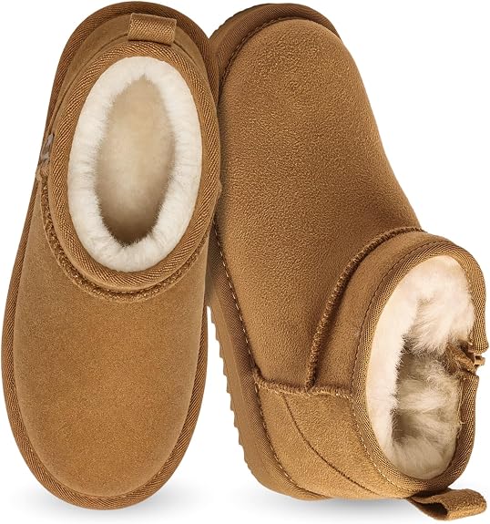 Balabala Boys & Girls Classic Suede Snow Boots - Tan - Size 13C