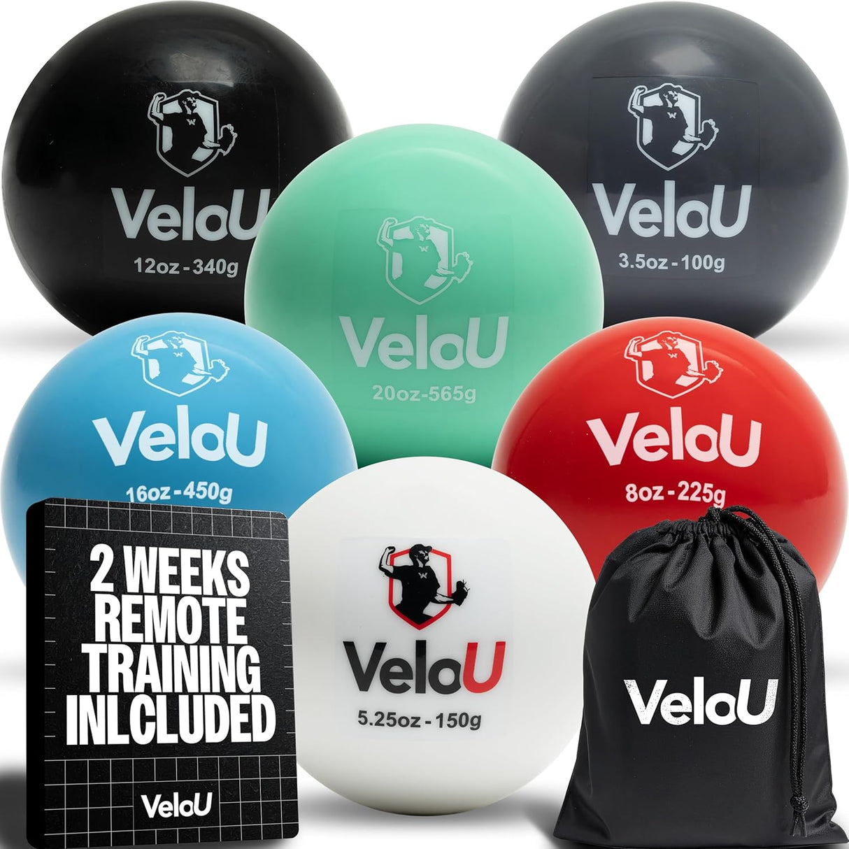 VeloU Weighted Balls for Baseball 6 Ball Set