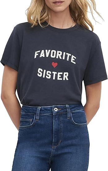Favorite Daughter Women's The Favorite Sister Tee - Navy/Gardenia - Large