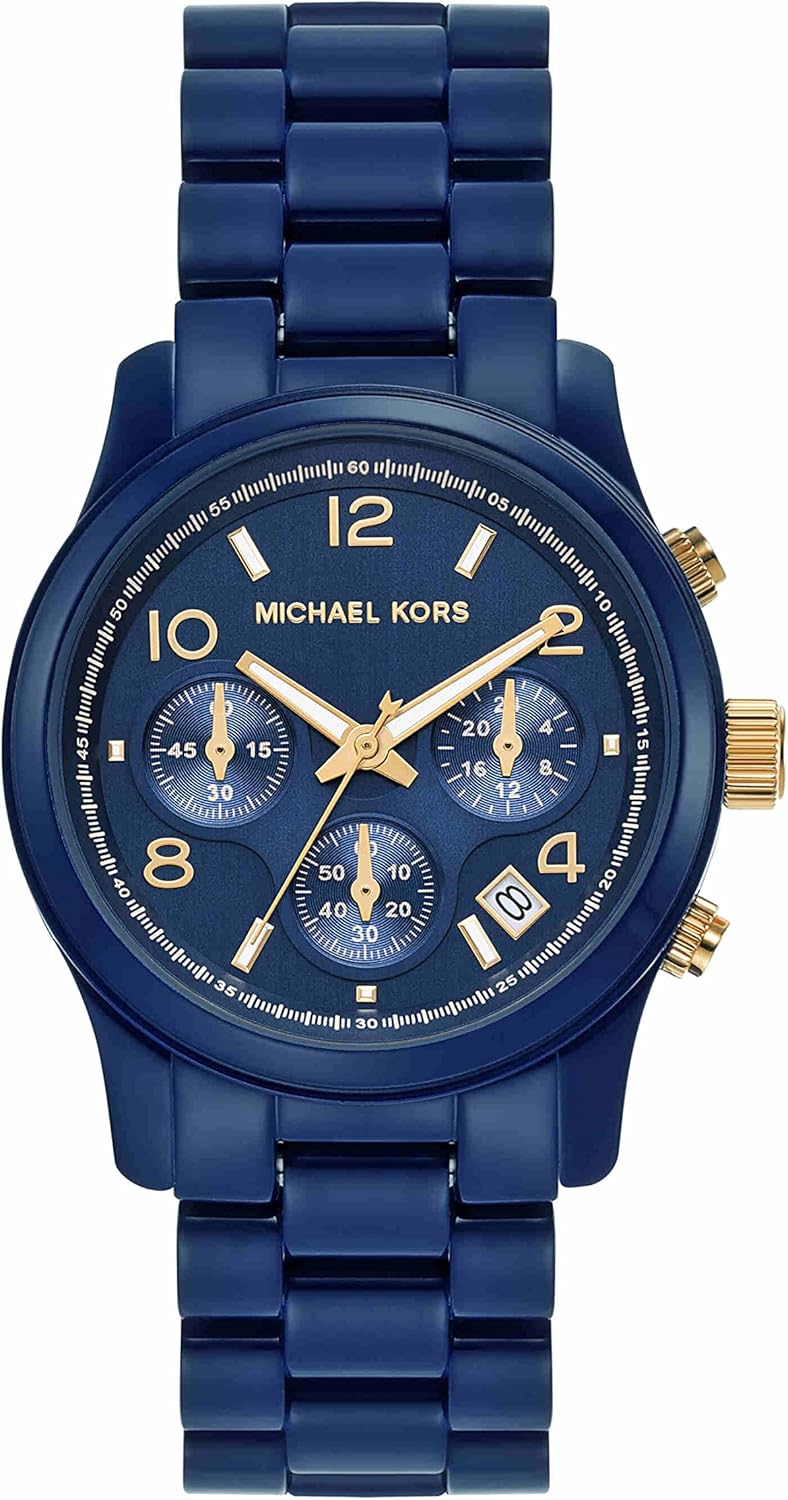 Michael Kors Runway Navy-Tone Blue MK7332 38mm $295.00 (NEW, OPEN BOX)