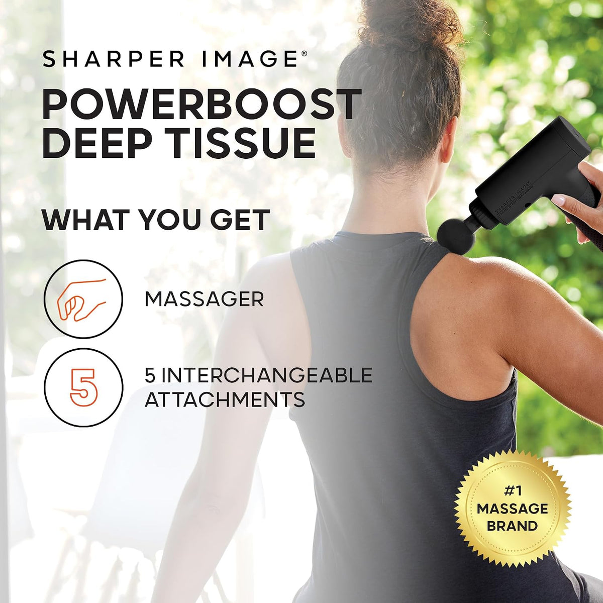 Sharper Image Powerboost Deep Tissue Percussion Massage Gun