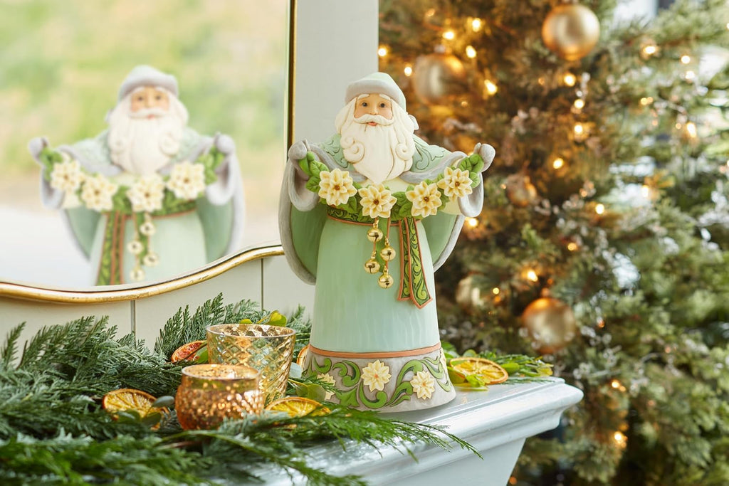 Jim Shore-Opal & Moss Santa White